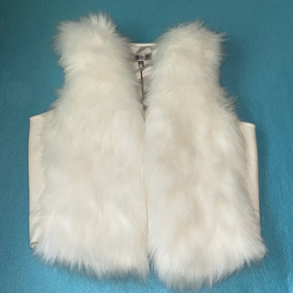 JENNIFER LOPEZ Ice Angel vest long faux fur size M - Picture 2 of 11